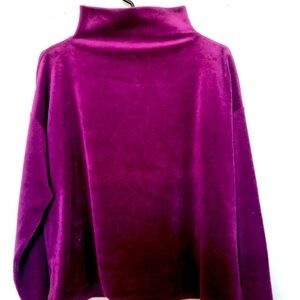 Eileen Fisher velour, funnel neck top